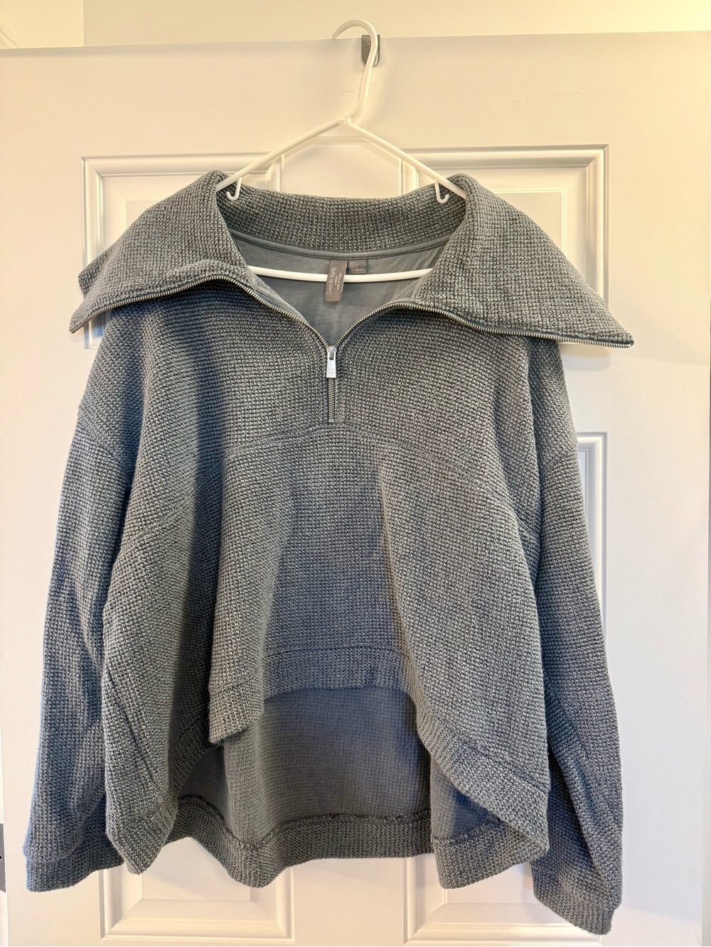 Sweaty Betty Radiant Half Zip Sweater in Tranquil Grey Marl